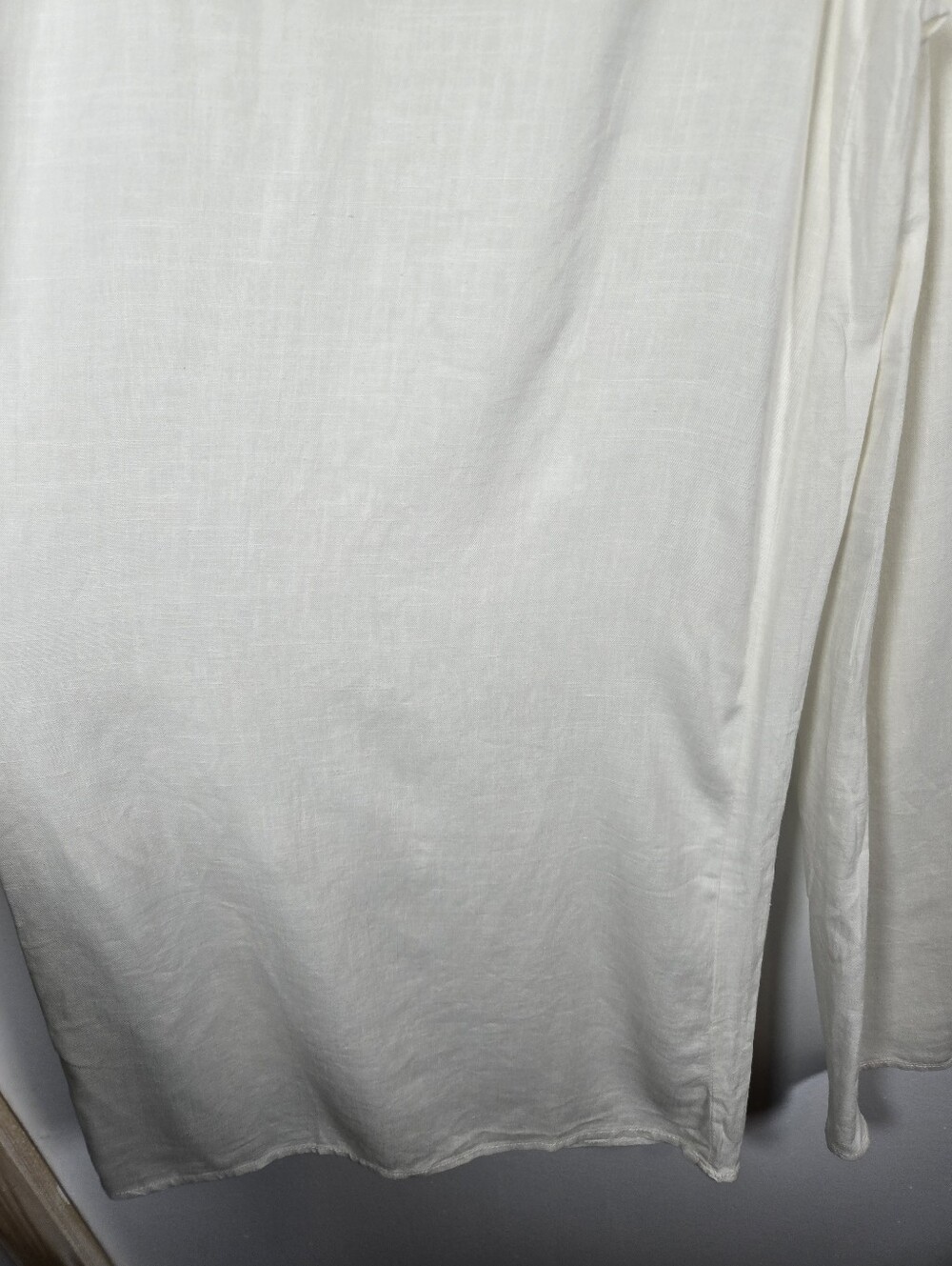 Hunter & Brown Off White Linen Blend Lightweight Wide Leg Pants Size Large - Picture 5 of 13